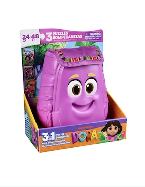 Set rompecabezas Dora la exploradora mochila 3 en 1 Spin Master 4 piezas