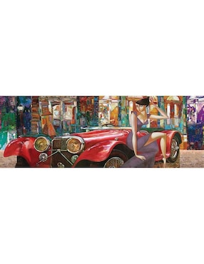 Rompecabezas autos clásicos invitacion en la noche Panorama Art Puzzle 1000 piezas