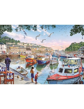 Rompecabezas atardecer en el puerto pescadores Art Puzzle 1000 piezas