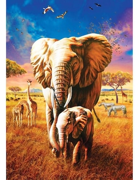 Rompecabezas Madre elefante Art Puzzle 1000 piezas