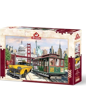 Rompecabezas Collage Ciudades de Estados Unidos art puzzle 2000 piezas