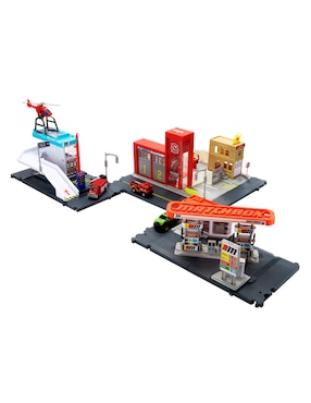 Pista armable Matchbox Acción Estación de Gasolina