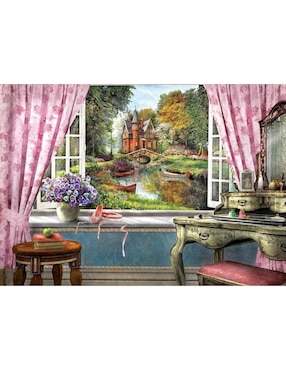 Rompecabezas paisaje el castillo en mi ventana Art Puzzle 1500 piezas