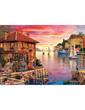 Rompecabezas Dominic Davidson: el puerto mediterráneo Art Puzzle 1500 piezas