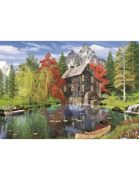 Rompecabezas molinos de viento pesca en el molino Art Puzzle 1500 piezas