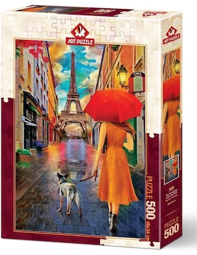 Rompecabezas Paris la amistad bajo la lluvia Art Puzzle 500 piezas