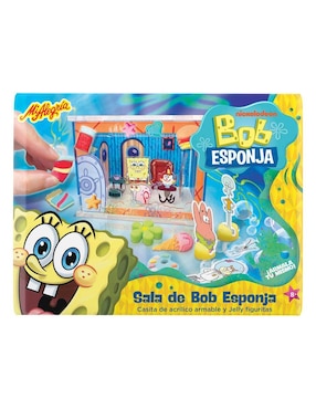 Mi Alegria Sala de Bob Esponja casita de acrílico armable y jelly figuritas 2544