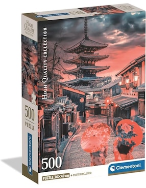 Rompecabezas Pagoda Yasaka Noche en Kyoto Clementoni 500 piezas