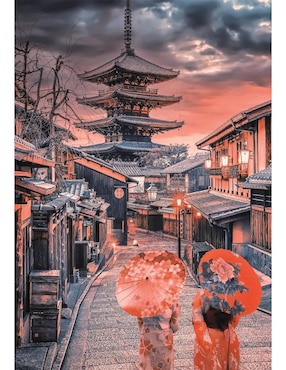 Rompecabezas Pagoda Yasaka Noche en Kyoto Clementoni 500 piezas