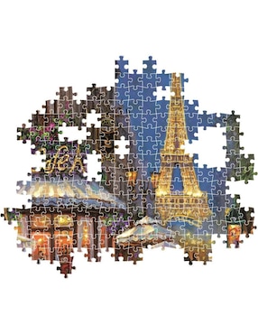 Rompecabezas Torre Eiffel, París Cafe Eiffel de Noche Clementoni 500 piezas