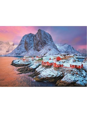 Rompecabezas Lofoten, Noruega Villa Hamnoy Lofoten Noruega Clementoni 500 piezas