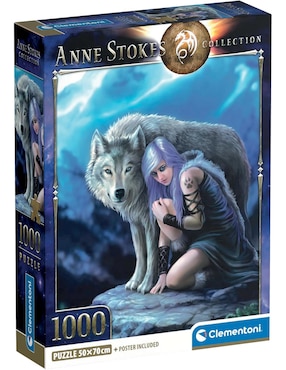 Rompecabezas Mujer Con Lobos Anne Stokes Protector (Compact Pro Ecología) Clementoni 1000 piezas