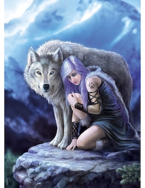 Rompecabezas Mujer Con Lobos Anne Stokes Protector (Compact Pro Ecología) Clementoni 1000 piezas