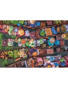Rompecabezas Tailandia Thai Floating Market (Compact Pro Ecología) Clementoni 1000 piezas