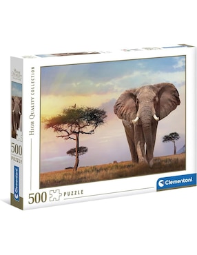 Rompecabezas elefantes Atardecer en África Clementoni 500 piezas