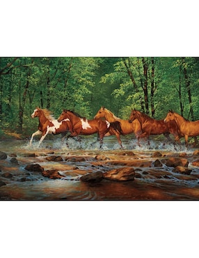 Rompecabezas Caballos Spring Creek Run Cobble Hill 1000 piezas