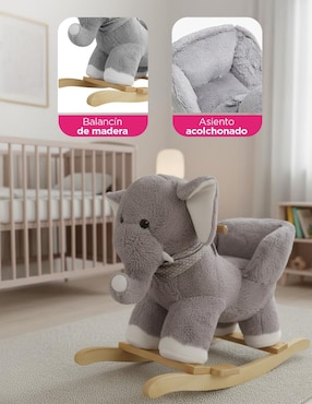 Balancín montable Vanlig trompy el elefante abrazable con sonido de batería unisex