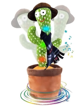 Peluche de Cactus Cm-Top luminoso, baila, canta y repite voz