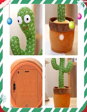 Peluche de Cactus Cm-Top luminoso, baila, canta y repite voz