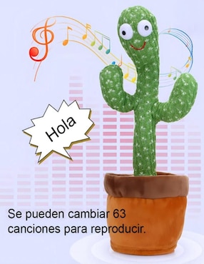 Peluche de Cactus Cm-Top luminoso, baila, canta y repite voz