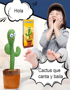 Peluche de Cactus Cm-Top luminoso, baila, canta y repite voz