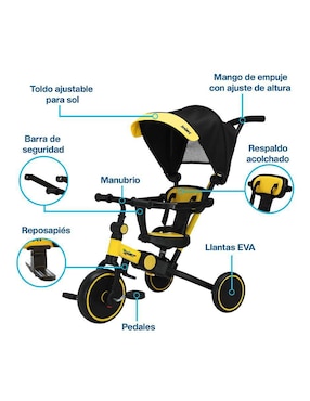 Triciclo Shimy plegable 5 en 1 para niño