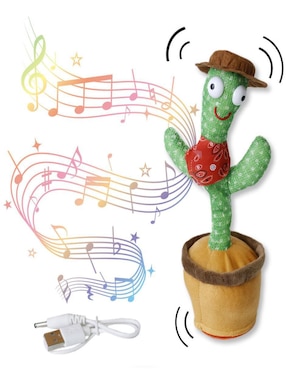 Peluche Cactus CM-TOP Cactus Baila Canta y Repite Voz de 30 cm