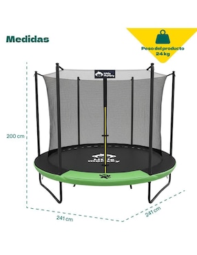 Trampolín Redondo 8 FT Verde Little Monkey