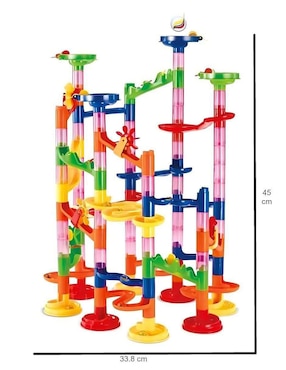 Set construcción Lab.G Pista de juguete para canicas armable
