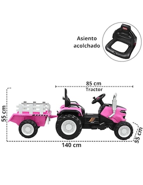 Tractor montable con control remoto Joykoo recargable infantil