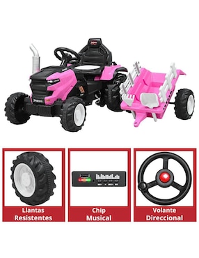 Tractor montable con control remoto Joykoo recargable infantil