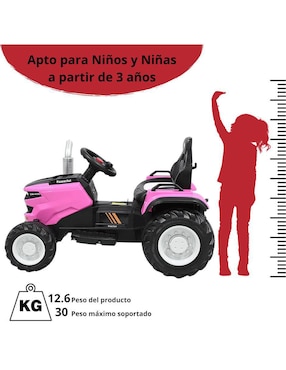 Tractor montable con control remoto Joykoo recargable infantil