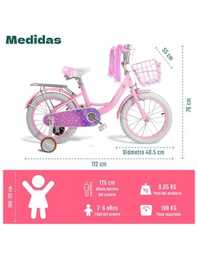 Bicicleta infantil Little Monkey rodada 16 para niña