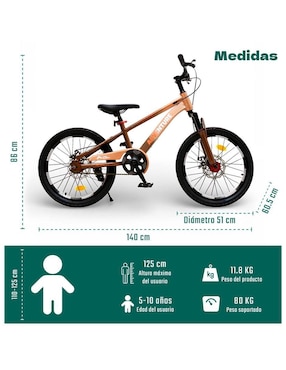 Bicicleta infantil Little Monkey rodada 20 unisex