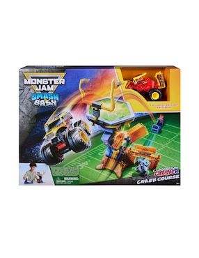 Set pista y automóviles Monster Jam smash & bash classroom crusher crash course