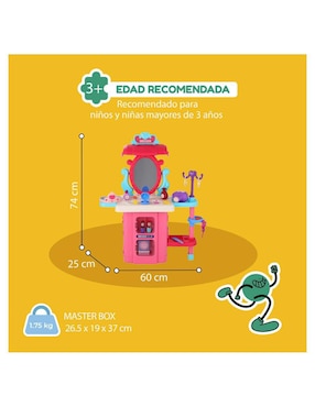 Set de tocador 3 en 1 estilismo Kinene juego de rol para niños