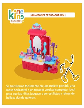 Set de tocador 3 en 1 estilismo Kinene juego de rol para niños
