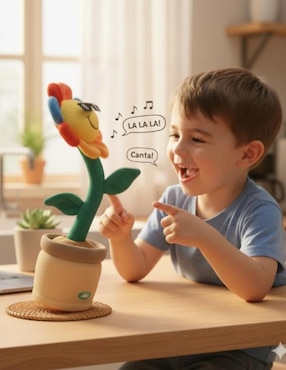 Peluche de Flor Cm-Top Bailarina Musical con Maceta de 34 cm