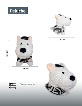 Peluche de perro Importadora la Merced de 22 cm