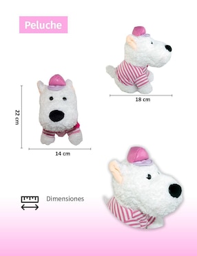 Peluche de San Valentín perro Importadora la Merced de 22 cm