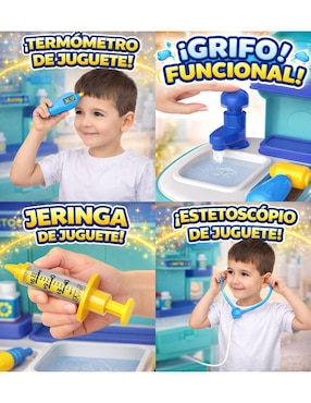 Kit médico School Back Cure Doctor Magicamente juego didáctico unisex