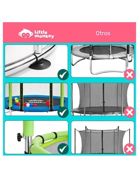Trampolín Infantil Multijuegos 142 cm Little Monkey