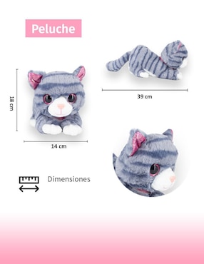 Peluche de gato Importadora la Merced de 39 cm