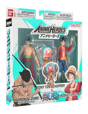 Set figuras acción articulada One Piece Bandai