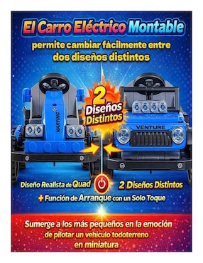Automóvil montable con control remoto Little Monkey recargable unisex