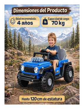 Automóvil montable con control remoto Little Monkey recargable unisex