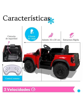 Automóvil montable con control remoto The Baby Shop recargable unisex