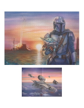 Rompecabezas Star Wars Premium Mandalorian Thomas Kinkade Novelty 1000 piezas