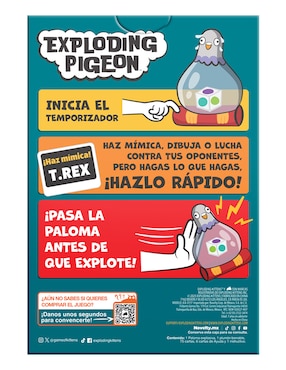 Juego de cartas Exploding Pigeon Novelty