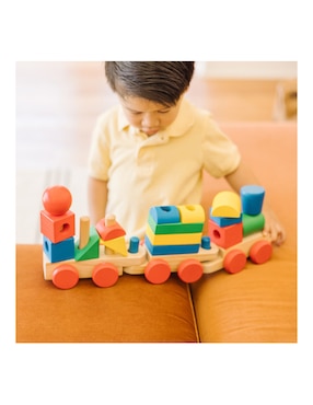 Tren apilable Melissa & Doug juego estimulación temprana + 2 años